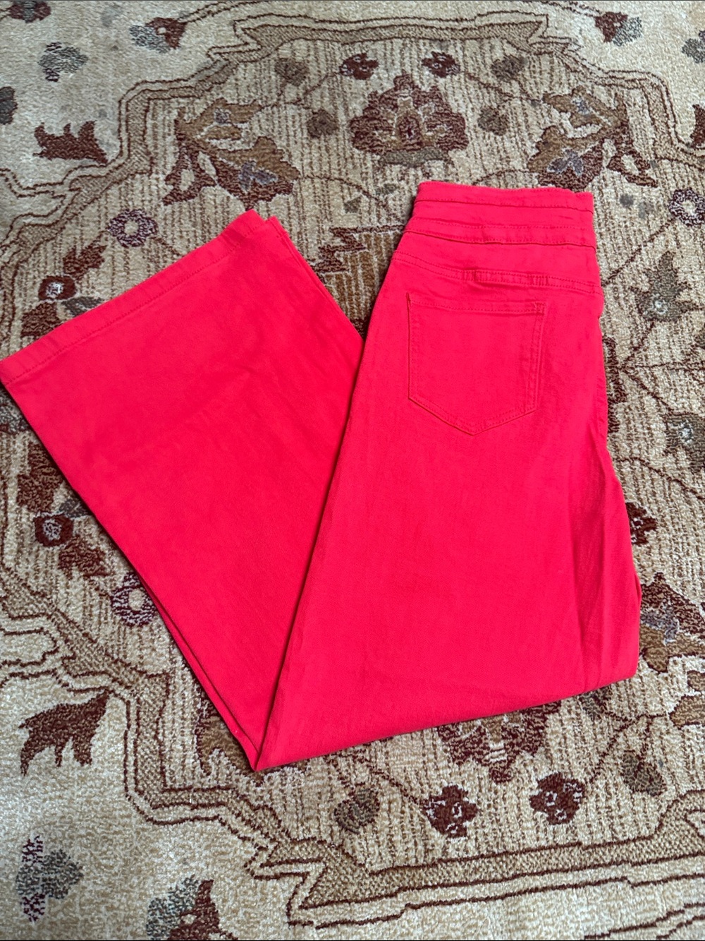NWT roswear extra wide leg red jeans l